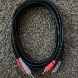 12ft Dual 1/4 inch TS to Dual RCA Cable Like New 