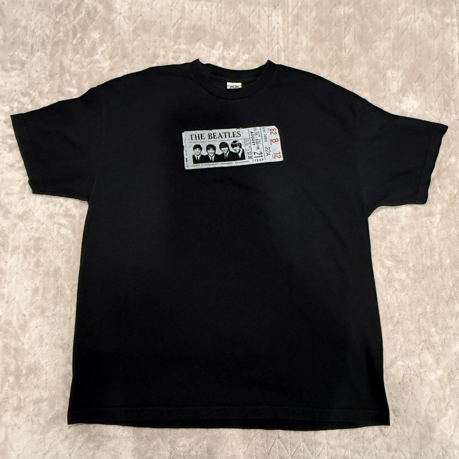 VINTAGE THE BEATLES BAND GRAPHIC TICKET STUB T-SHIRT MENS SZ 2XL