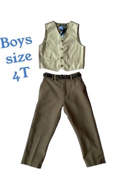 Boys 4T Vest, Belt, Tie, and Dress Pants