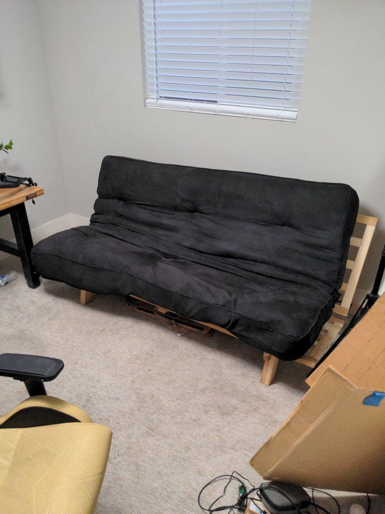 Full Size Futon and Wooden Frame