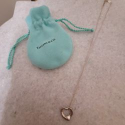 Tiffany & Co "Elsa Peretti" Open Heart Pendant Necklace 