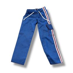 Vintage Barbie Ken doll Clothes Blue Athletic Pants Track Warmup Blue Red Stripe