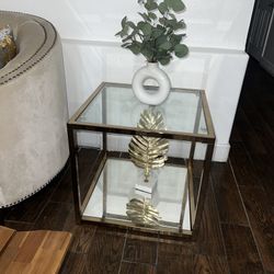 Gold Framed Tables With Glass & Mirror