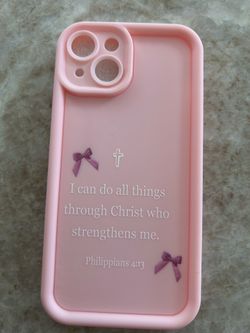 Brand New Pink Religious Women’s Silicone iPhone 14 Phone Case