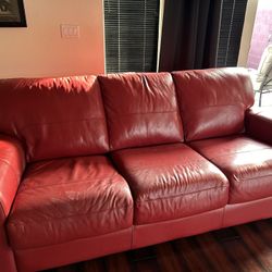 Red Leather Couch