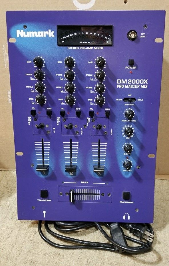 Numark DM2000X DJ Pro Master 3Channel Mixer DJ/Studio EXC+ W/Manual
