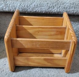 Wooden Desktop Organizer Caddy