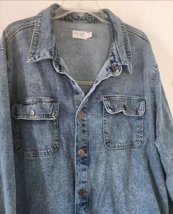 Terra & Sky Denim Button-Up Shirt