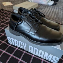 Stacy Adams Austin Boys Plain Toe Oxford Dress Shoes - Black - Size 5M