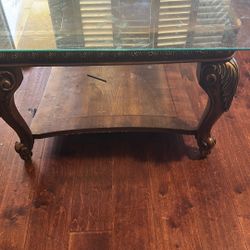 Wood And Glass Coffee Table 