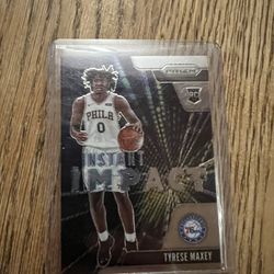 Tyrese Maxey Prizm Instant Impact Rookie Card