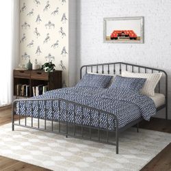 Metal Bed, King, Gunmetal Gray