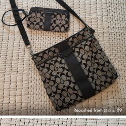 Coach Black and Gray Crossbody Bag