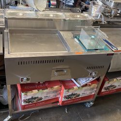 Plancha Para Tacos De Accero Con Freidora I Charolas