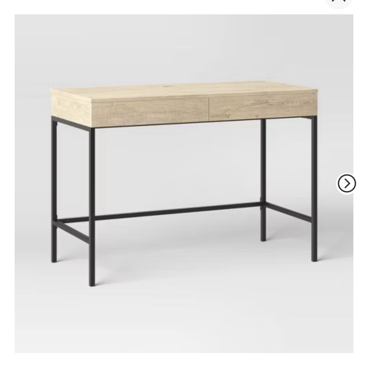 Desk with Drawers + Charging Station