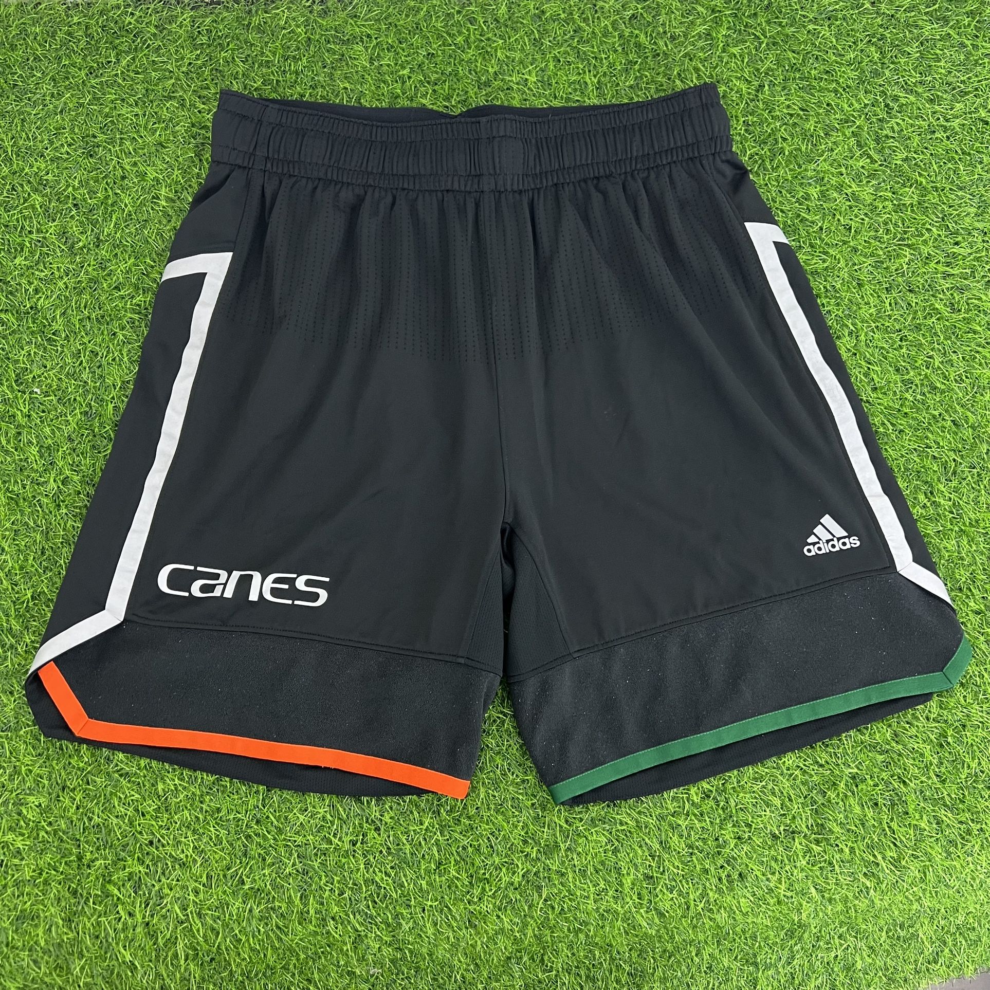 Miami Hurricanes Adidas Men's Primary Logo Black Players Basketball Shorts