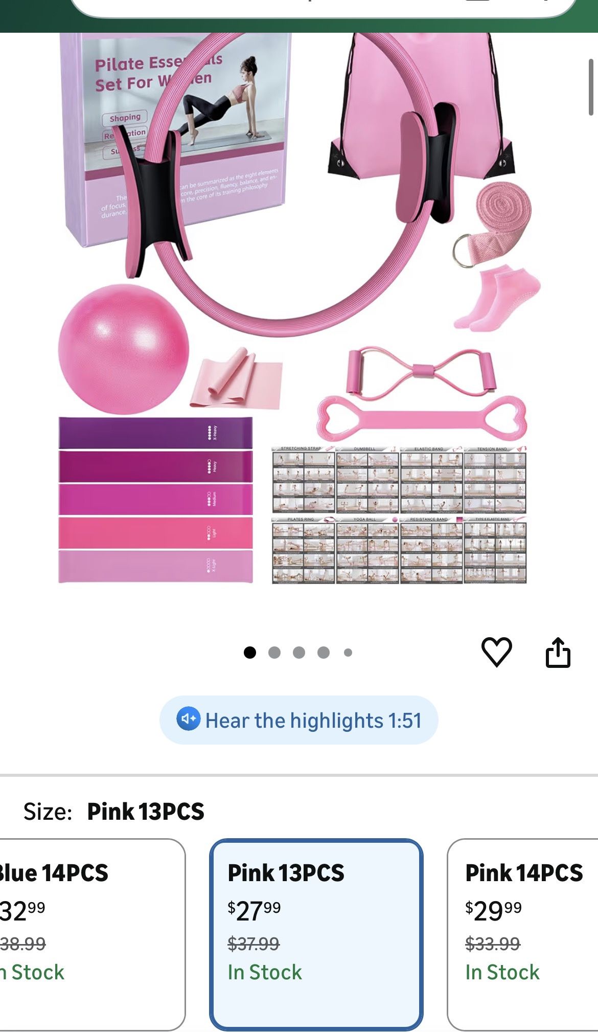 13pcs Pilate Essential Kit For Woman