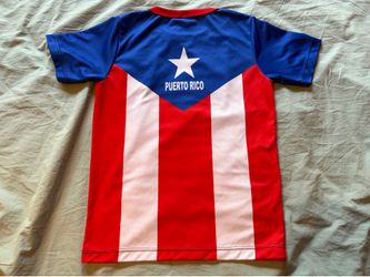 Puerto Rico Blue, Red & White Flag Shirt; Boy’s 8