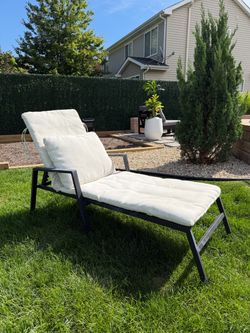 Crate & Barrel Sun Chaise Lounger with premium topper and pillow