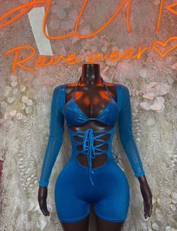 Bodysuit Royal Blue Metallic