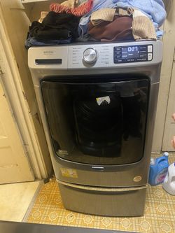 2021 Maytag  Front Load Washer W/ Pedestal Stand