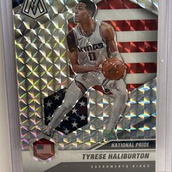 Tyrese Haliburton 2020-21 Panini Mosaic Rookie National Pride Silver Prizm RC