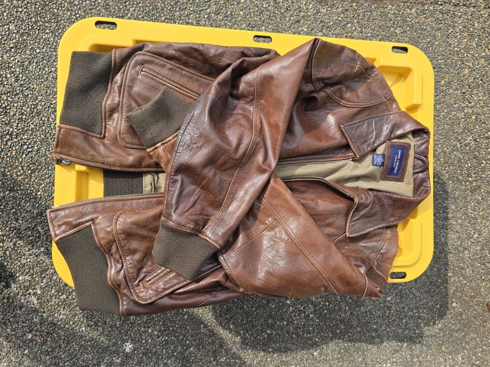 Daniel Cremieux Leather Jacket, Medium