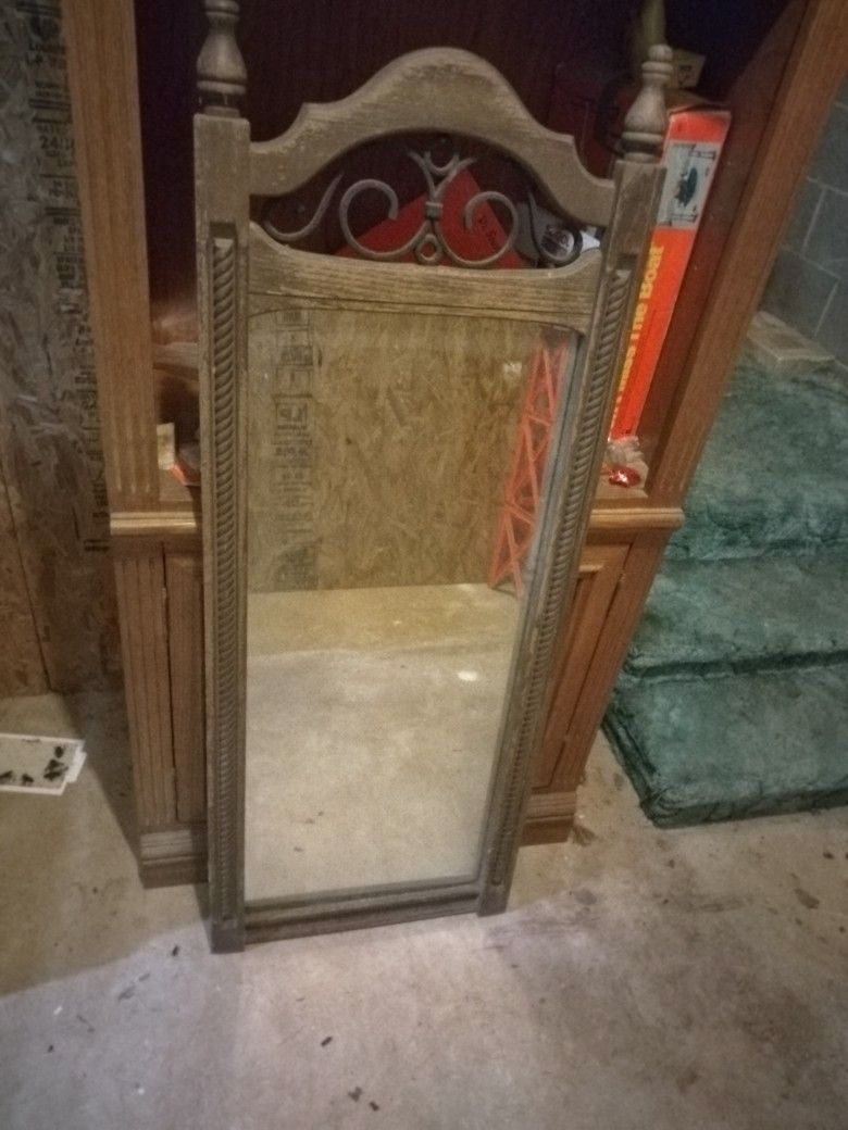 Antique Wood Mirror