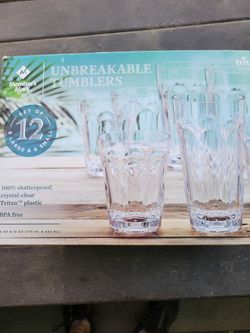 (12) Piece patio drink set.