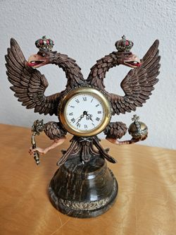 Clock Two-Headed Eagle. Russia Coat Of  Arms