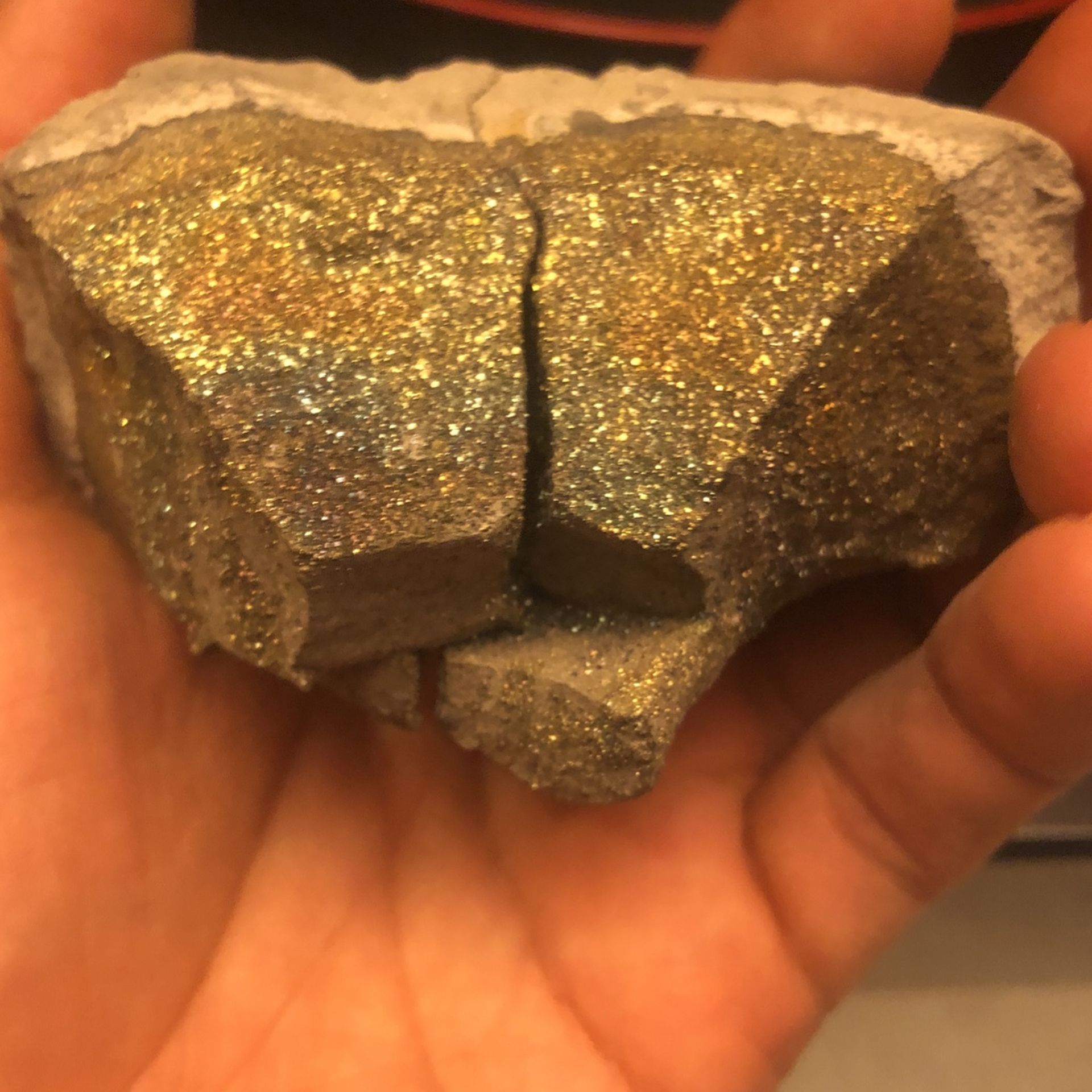 Large Rainbow Pyrite Geode
