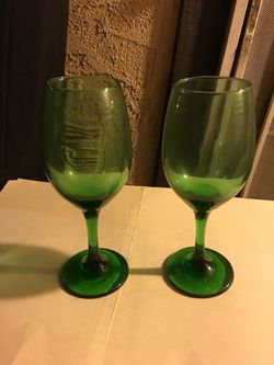Two wine glasses $2