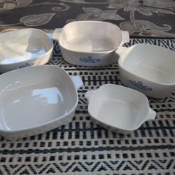 Set Of 5 Corning Ware Baking Dishes