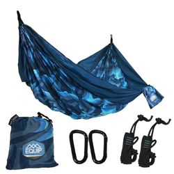 Equip Nylon Portable Camping Travel Hammock, Two Person Blue Filtered Ombre, Size 124" L x 77" W