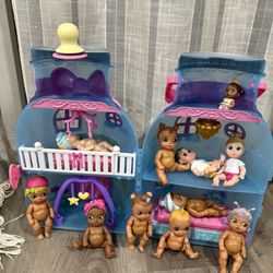 Baby Born Surprised Bottle House Play set with with Dolls