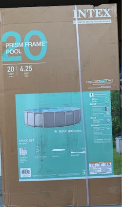 INTEX 26755EP Prism Frame 20'x52\" Above Ground Pool w/ Pump, Ladder, Cover, Ground Cloth