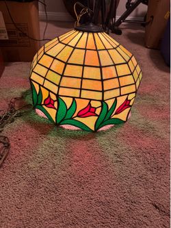 Vintage Tiffany Style Stained Glass Accent