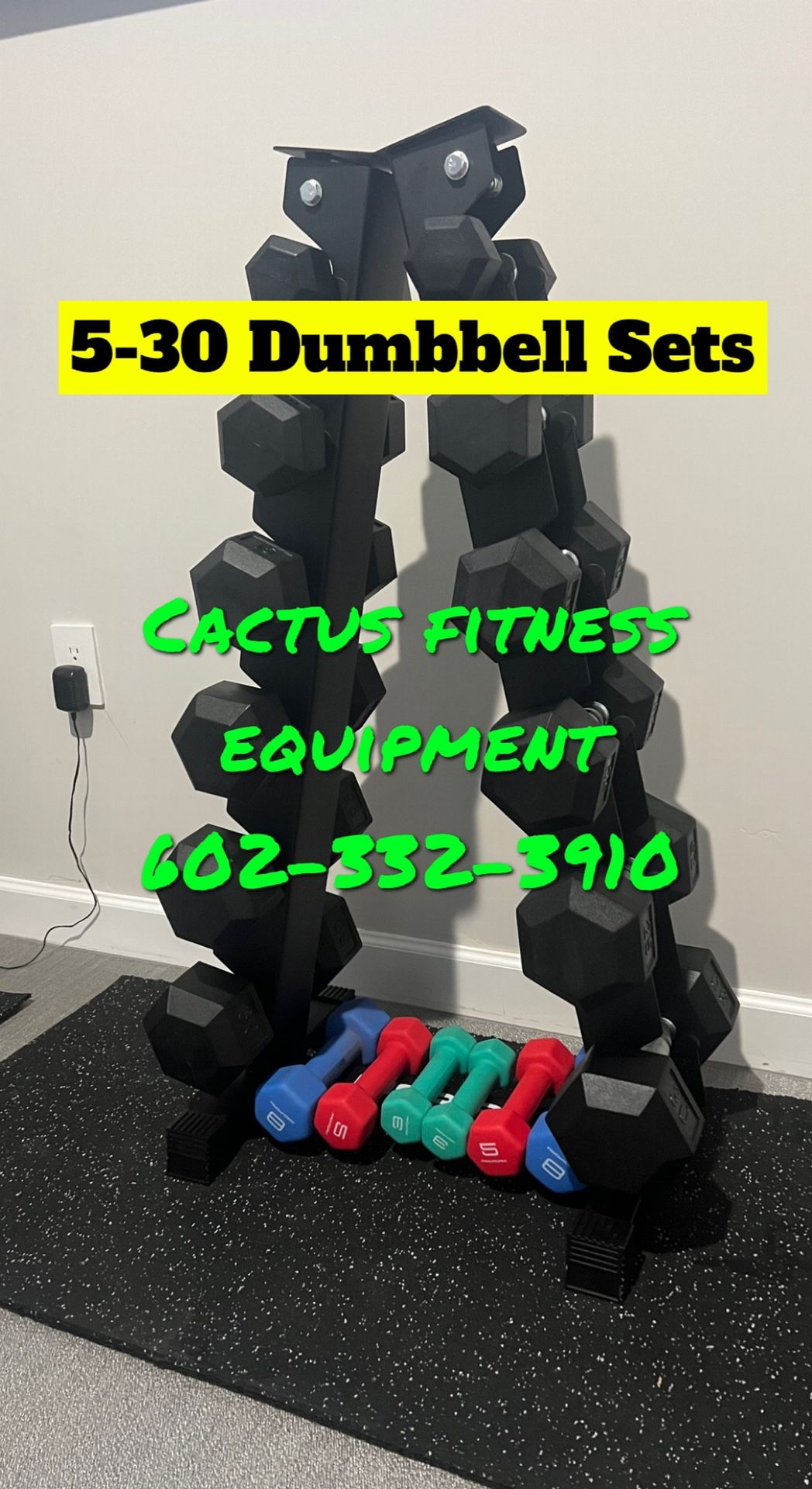 5-30 Dumbbell Set+ Dumbbell Rack + Delivery And Install Available
