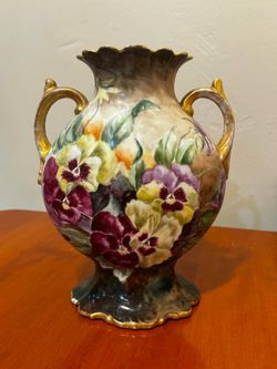 Antique S.E.W.L. 1901 Double Handed Vase 9”H