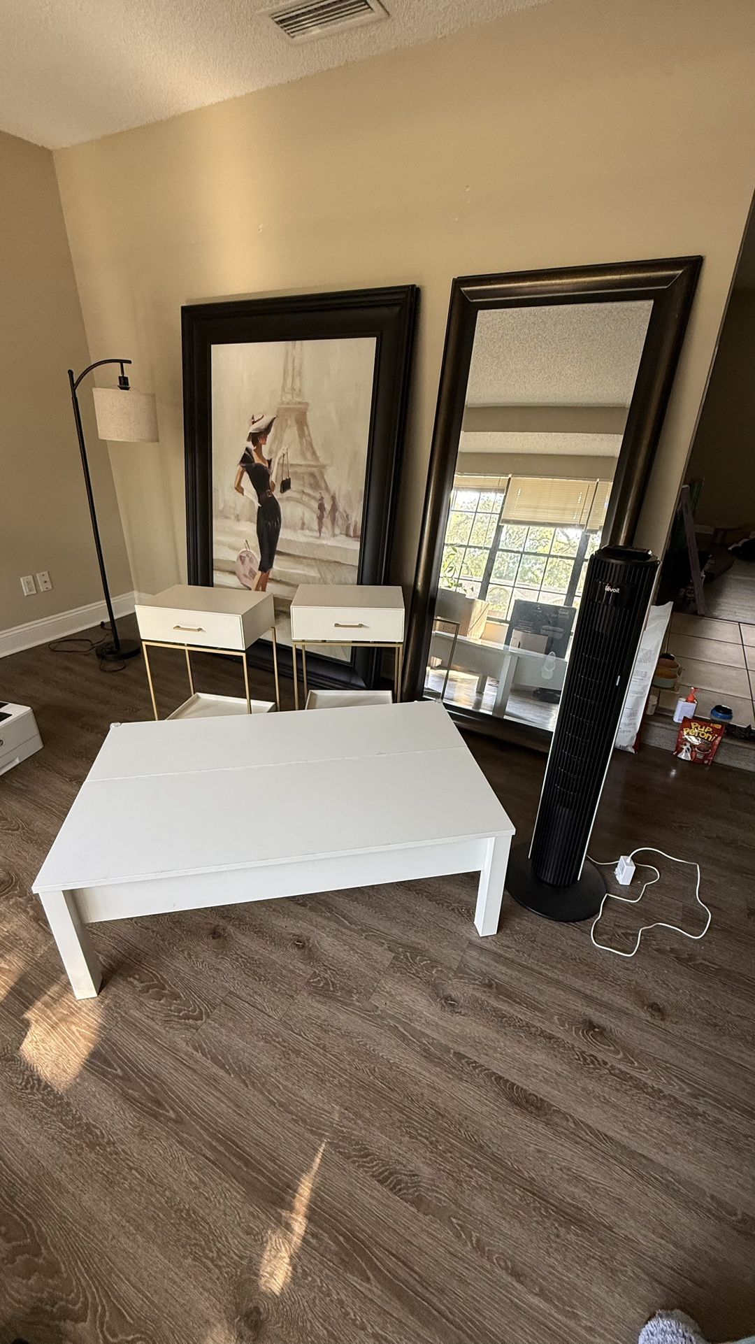 Coffee Table, Fan, Mirror, Nightstands, Picture