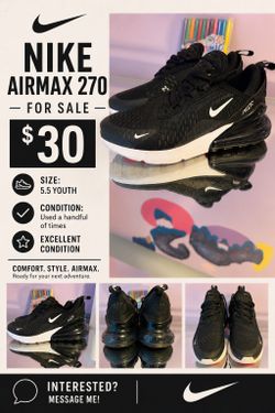 Nike Airmax 270 Youth 5.5