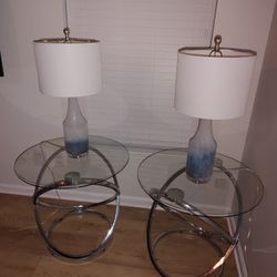 2 LAMPS AND END TABLES