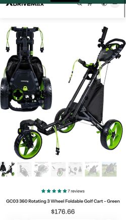 3 wheel swivel golf push trolley