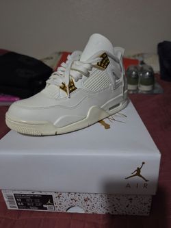 Air Jordan 4 Retro Metallic Gold Women's Size 10 men 8.5