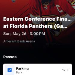 Panthers Vs Rangers Game 3 Parking pass