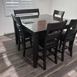 Beautiful Dark Wood Custom High Top, Seats 8