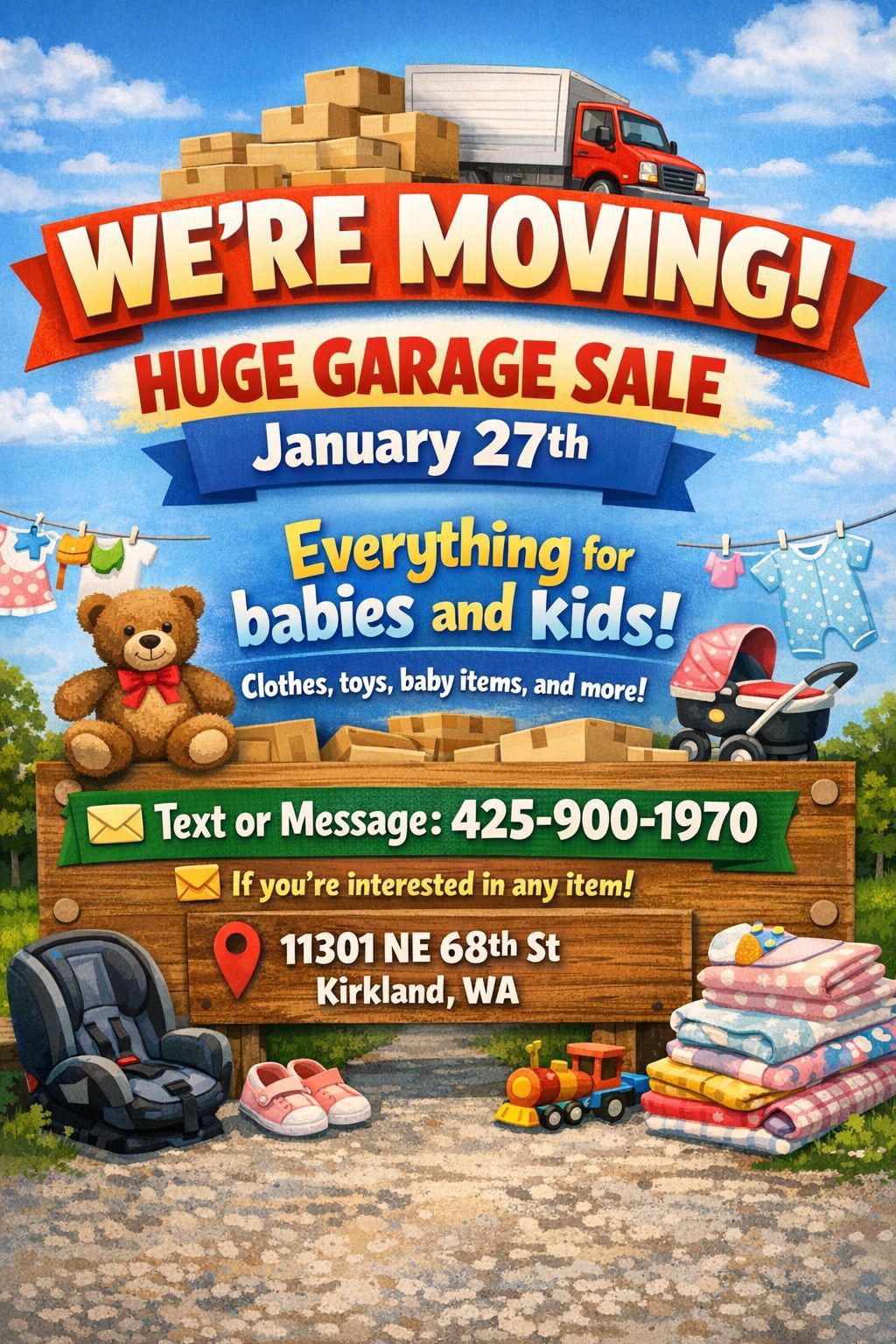 HUGE GARAGE SALE TOMORROW!!!!