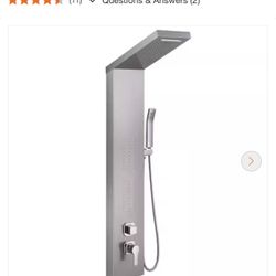 51.2 in. 2-Jet Shower Panel System with Rainfall Waterfall Shower Head and Shower Wand in Brushed Nickel