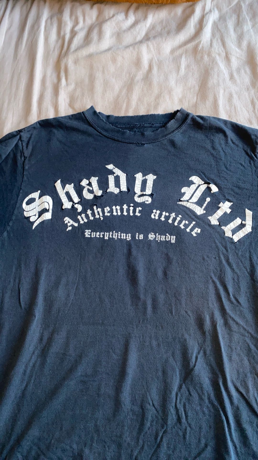 EMINEM DISTRESSED SLIM SHADY BLACK SHIRT MENS