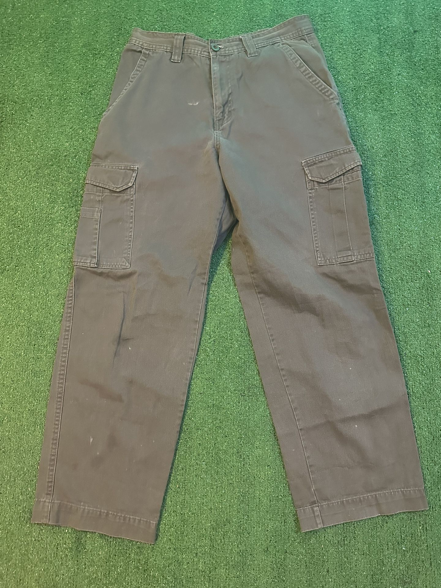 Basic editions olive cargo pants with a relaxed fit size 32x30